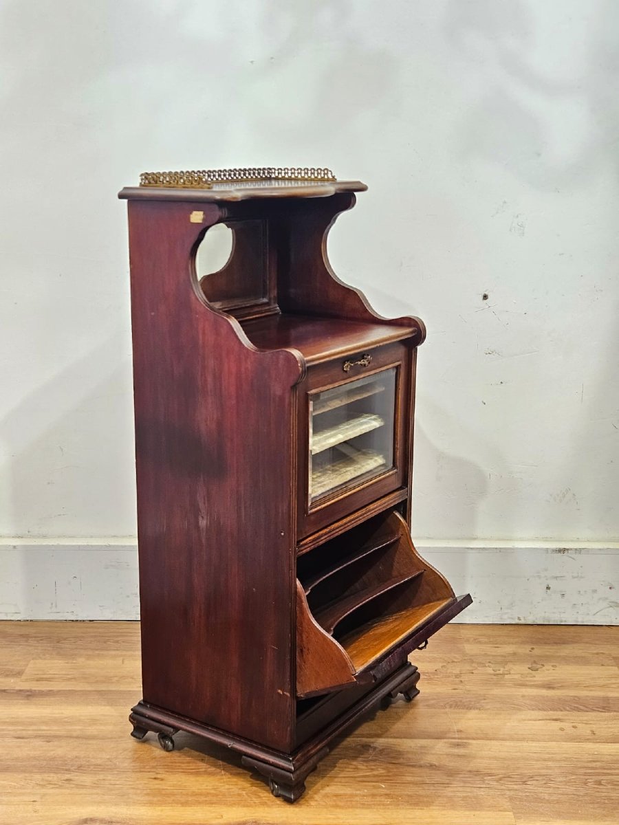 Victorian Music Cabinet In Solid Mahogany, 19th Century-photo-3