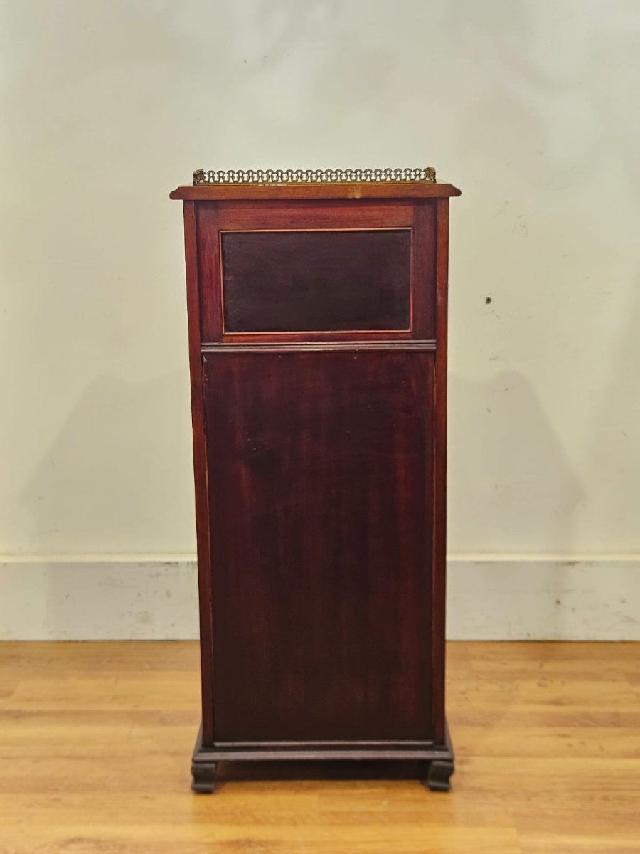 Victorian Music Cabinet In Solid Mahogany, 19th Century-photo-4