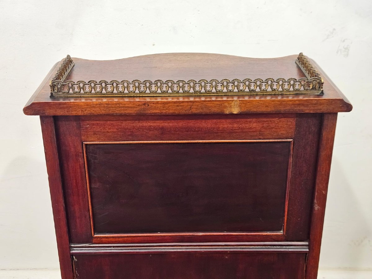 Victorian Music Cabinet In Solid Mahogany, 19th Century-photo-2
