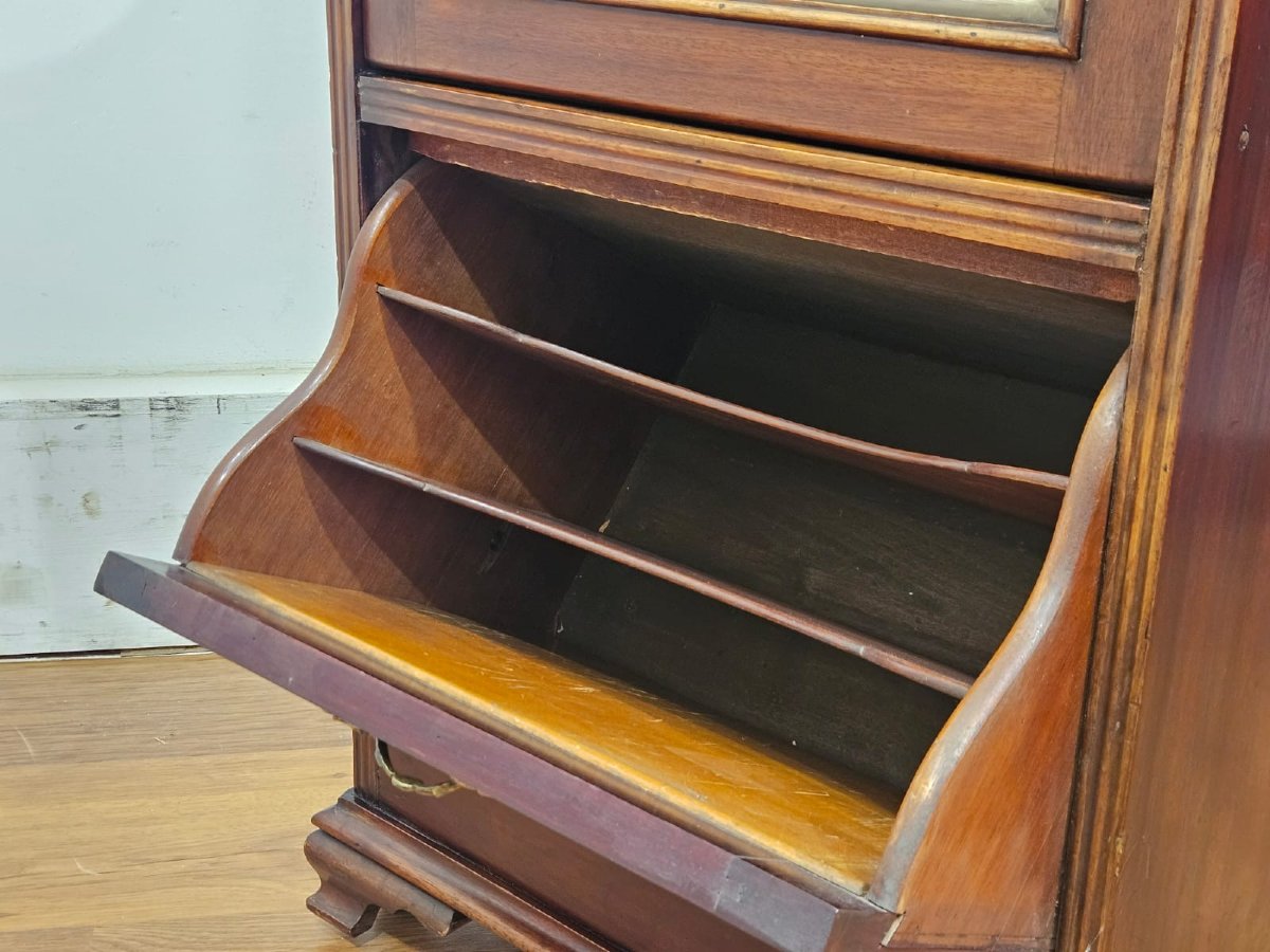 Victorian Music Cabinet In Solid Mahogany, 19th Century-photo-5