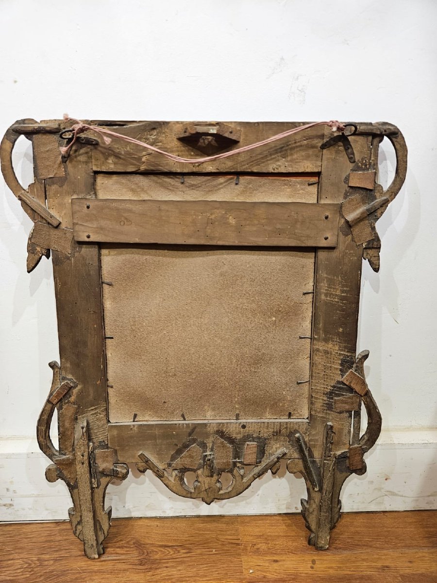 Miroir piémontais en bois doré à la mecca, fin du XVIIIᵉ siècle-photo-2