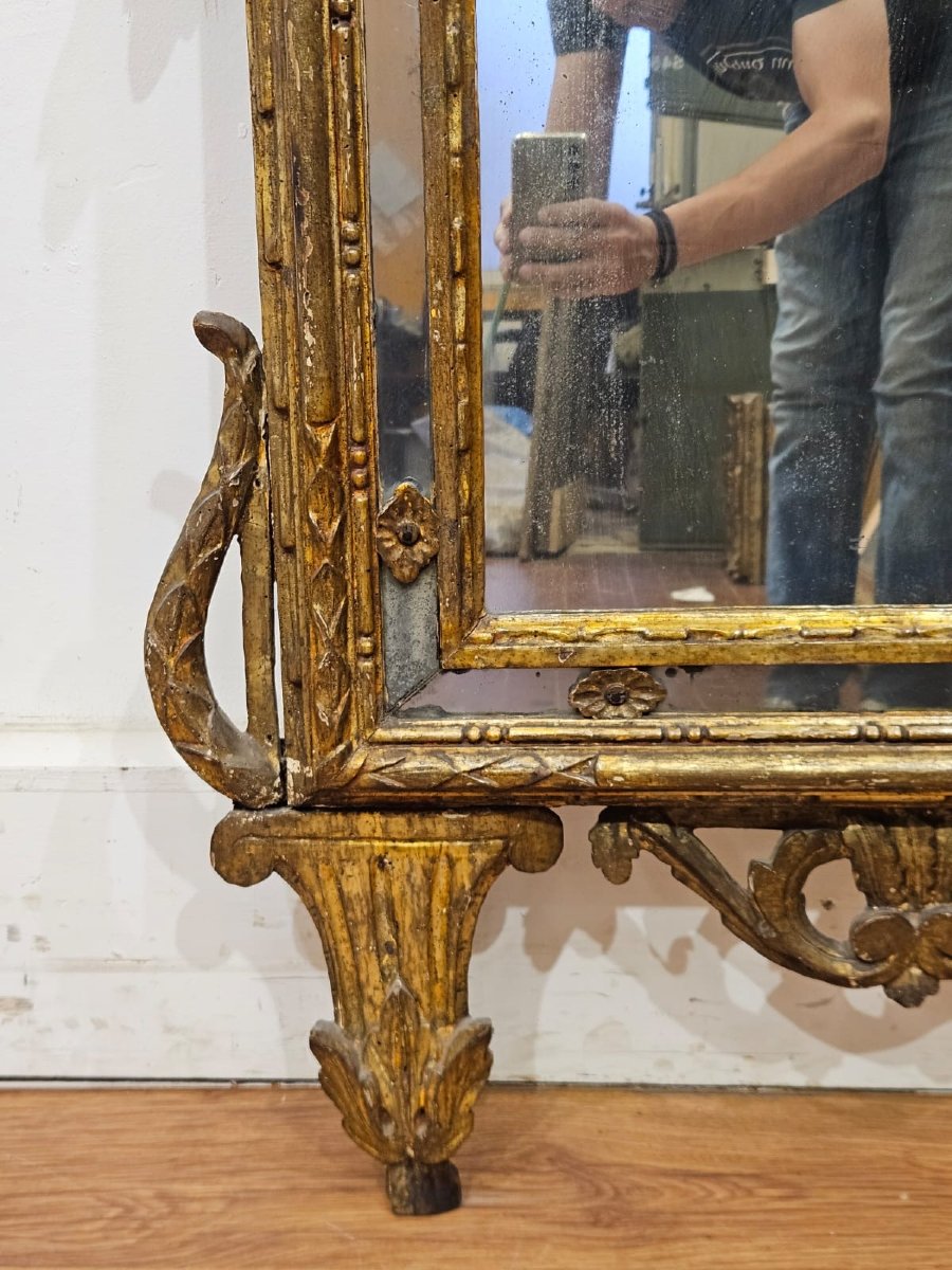 Miroir piémontais en bois doré à la mecca, fin du XVIIIᵉ siècle-photo-3