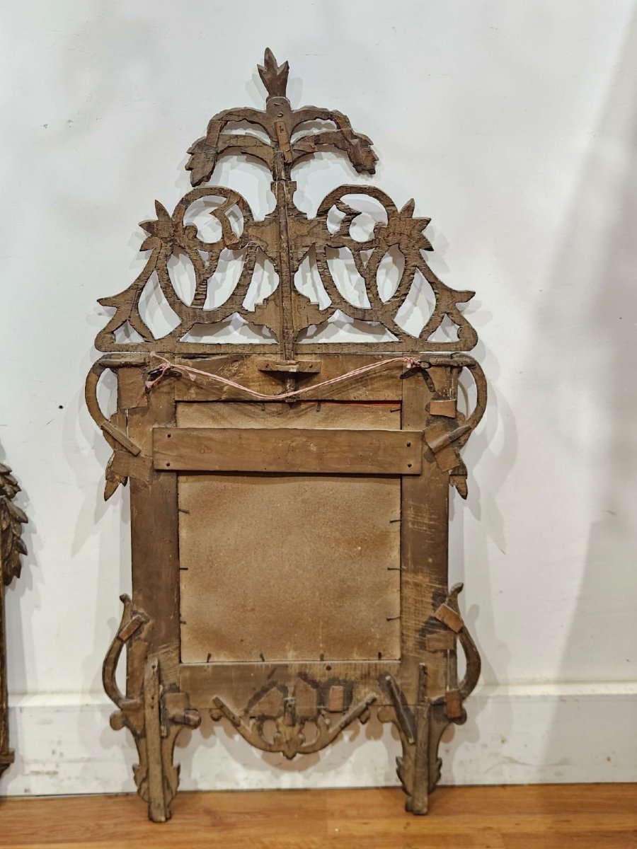 Miroir piémontais en bois doré à la mecca, fin du XVIIIᵉ siècle-photo-4