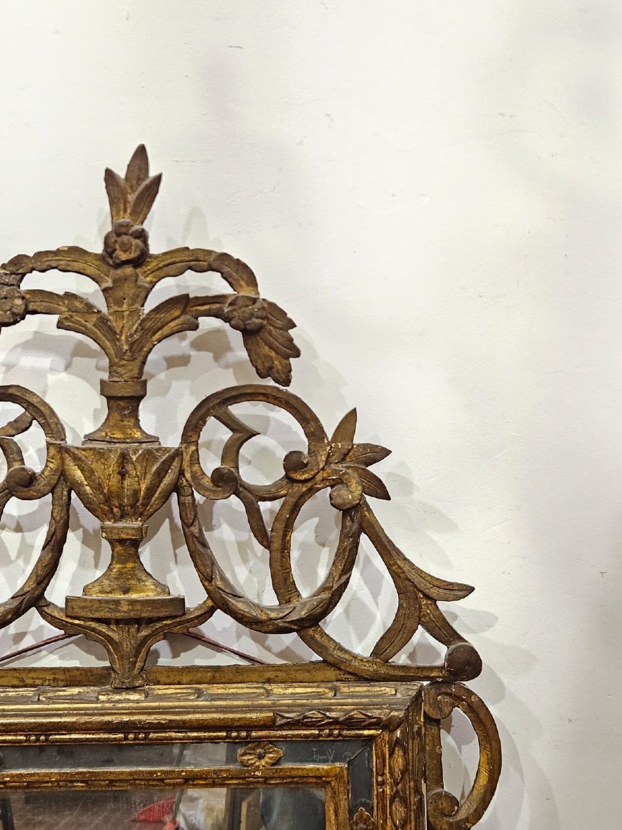 Miroir piémontais en bois doré à la mecca, fin du XVIIIᵉ siècle-photo-1