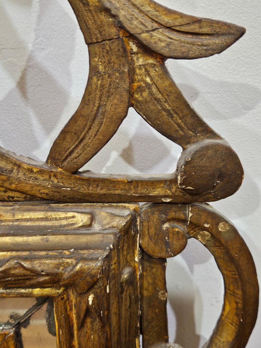 Miroir piémontais en bois doré à la mecca, fin du XVIIIᵉ siècle-photo-2