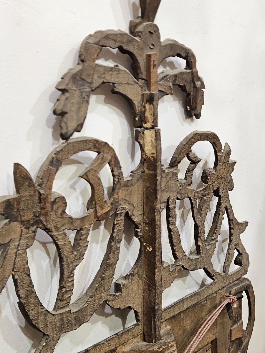 Miroir piémontais en bois doré à la mecca, fin du XVIIIᵉ siècle-photo-3