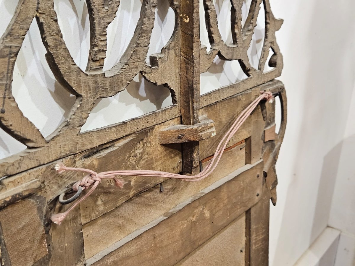 Miroir piémontais en bois doré à la mecca, fin du XVIIIᵉ siècle-photo-4
