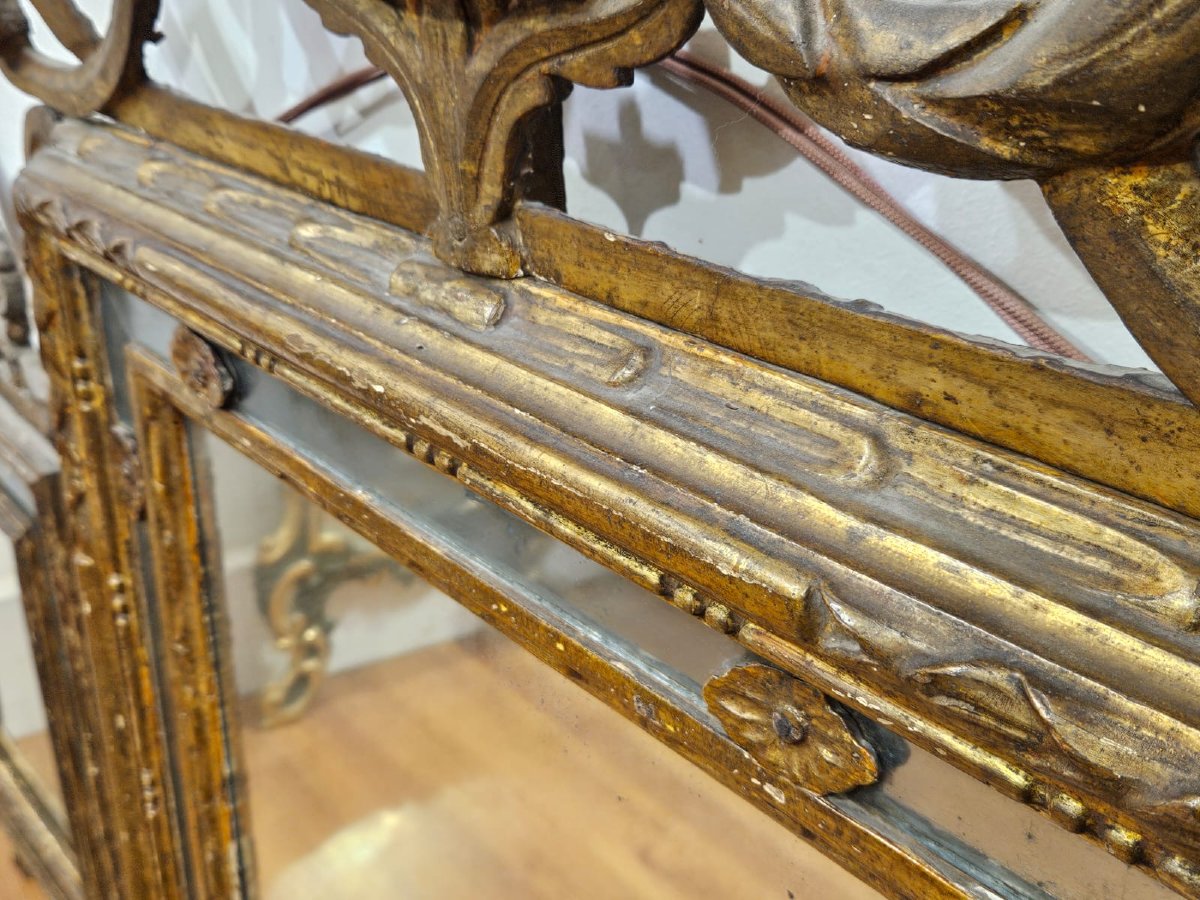 Miroir piémontais en bois doré à la mecca, fin du XVIIIᵉ siècle-photo-5