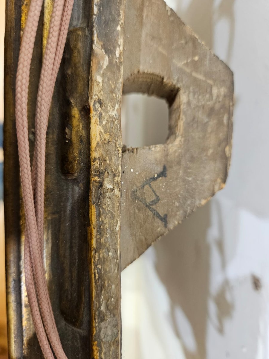 Miroir piémontais en bois doré à la mecca, fin du XVIIIᵉ siècle-photo-7