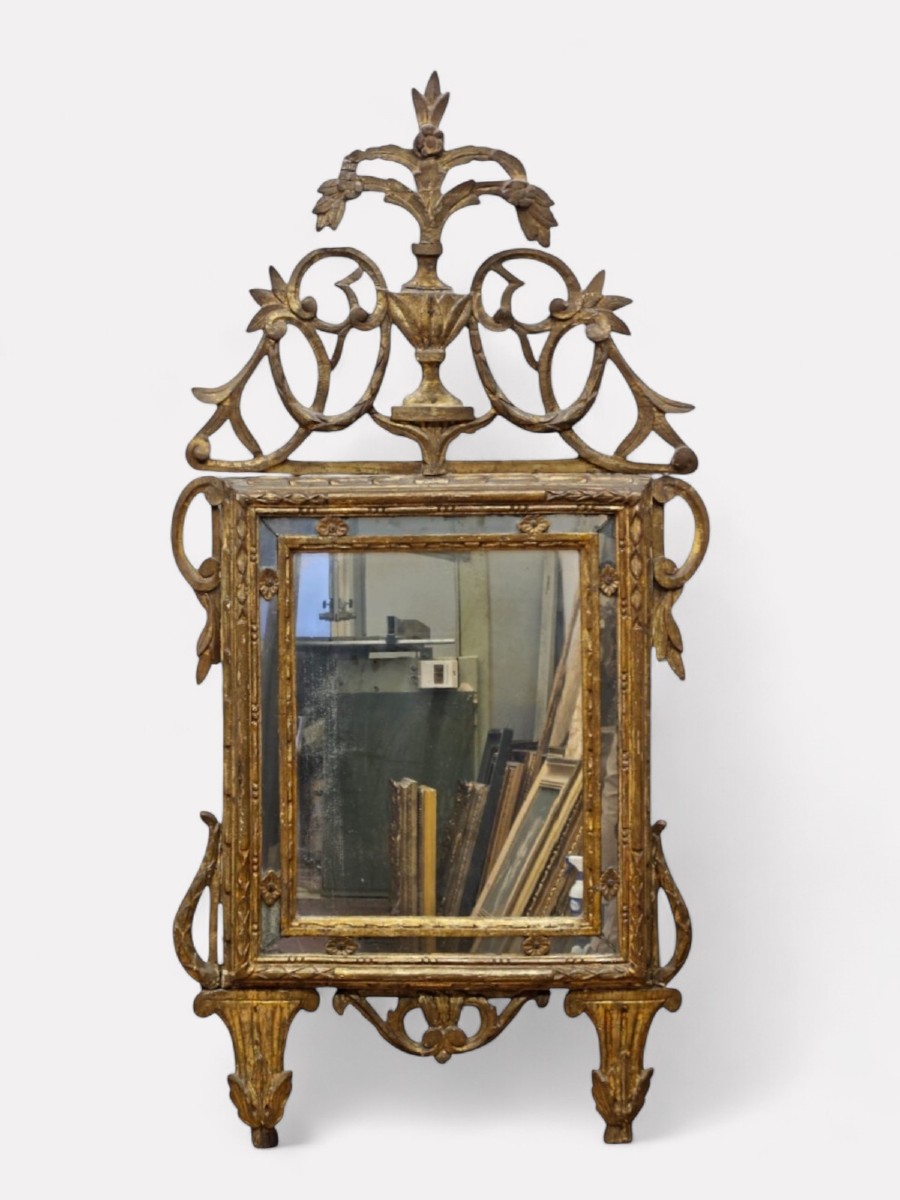 Miroir piémontais en bois doré à la mecca, fin du XVIIIᵉ siècle
