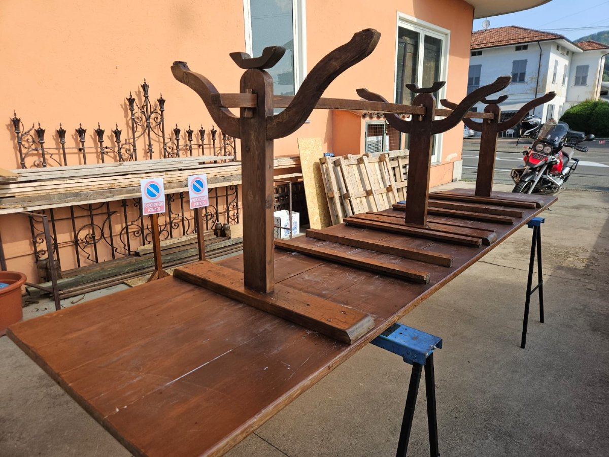 Grande table en sapin - fin du XIXe siècle.-photo-3