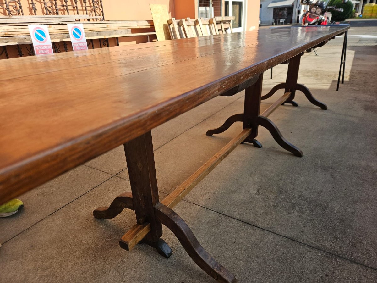 Grande table en sapin - fin du XIXe siècle.-photo-1