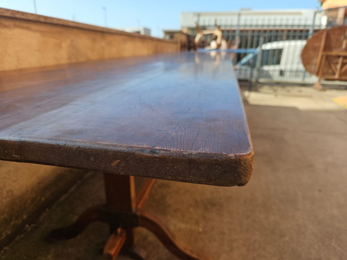 Grande table en sapin - fin du XIXe siècle.-photo-4