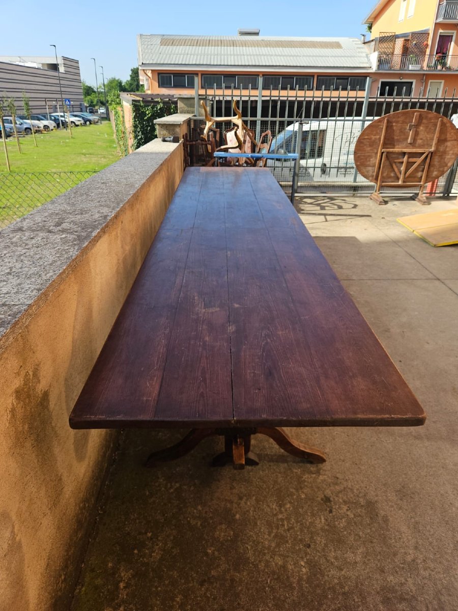 Grande table en sapin - fin du XIXe siècle.-photo-5
