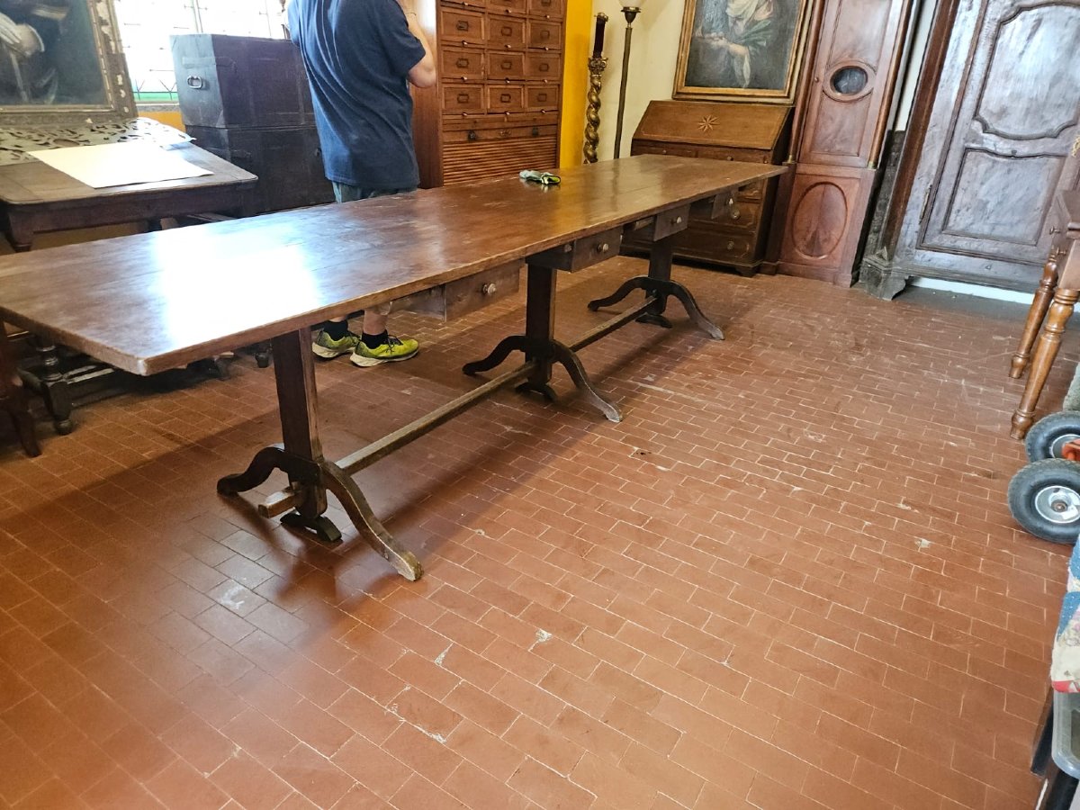 Grande table en sapin - fin du XIXe siècle.-photo-6