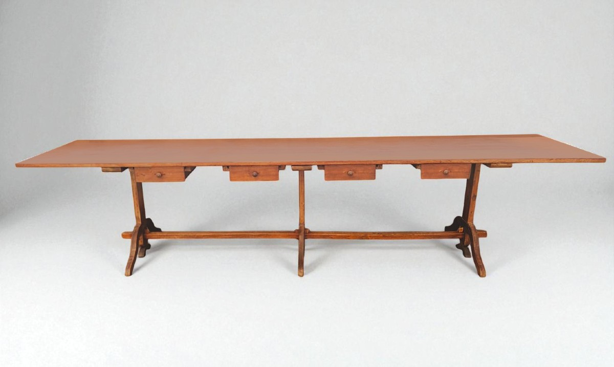 Grande table en sapin - fin du XIXe siècle.