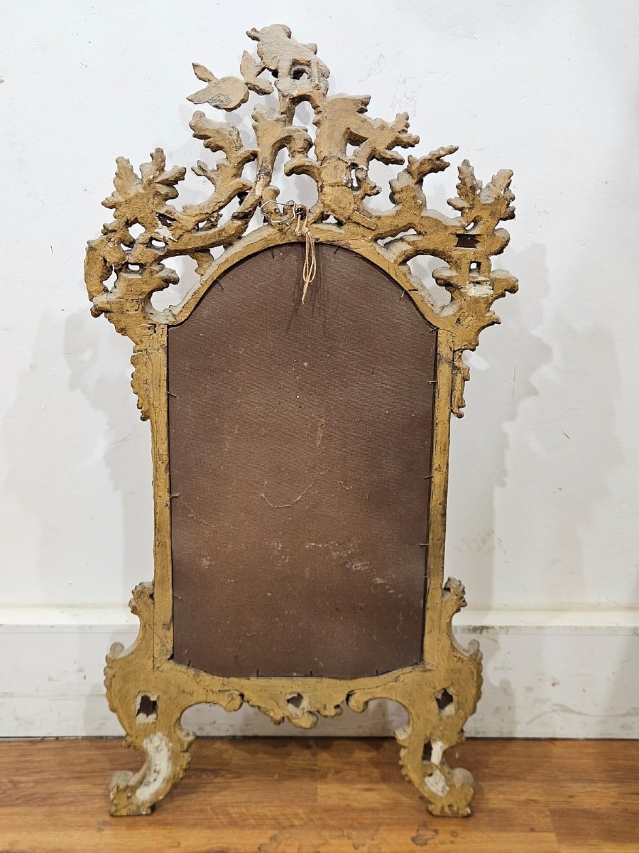 Lacquered And Gilded Mirror In Carved Wood - 19th Century.-photo-1