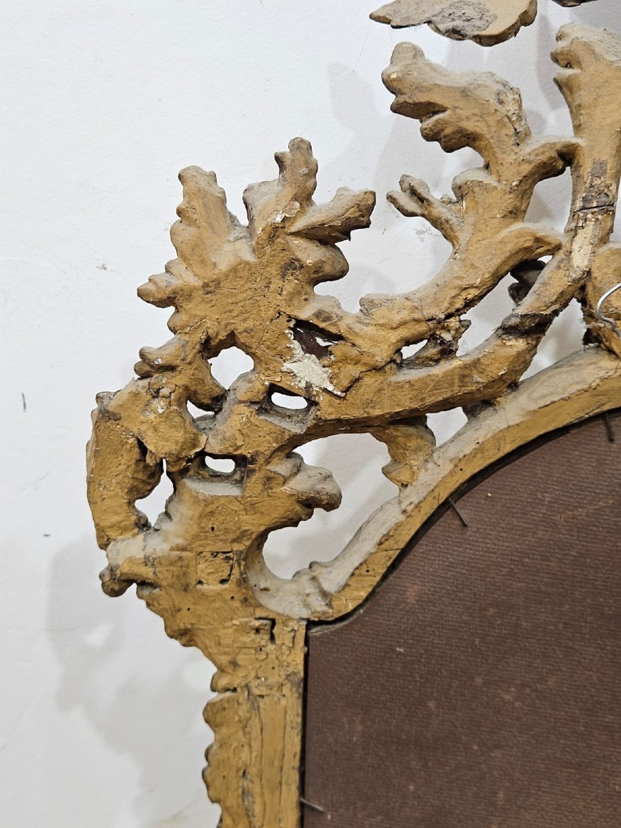Lacquered And Gilded Mirror In Carved Wood - 19th Century.-photo-5