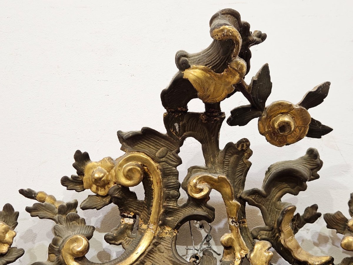 Lacquered And Gilded Mirror In Carved Wood - 19th Century.-photo-6