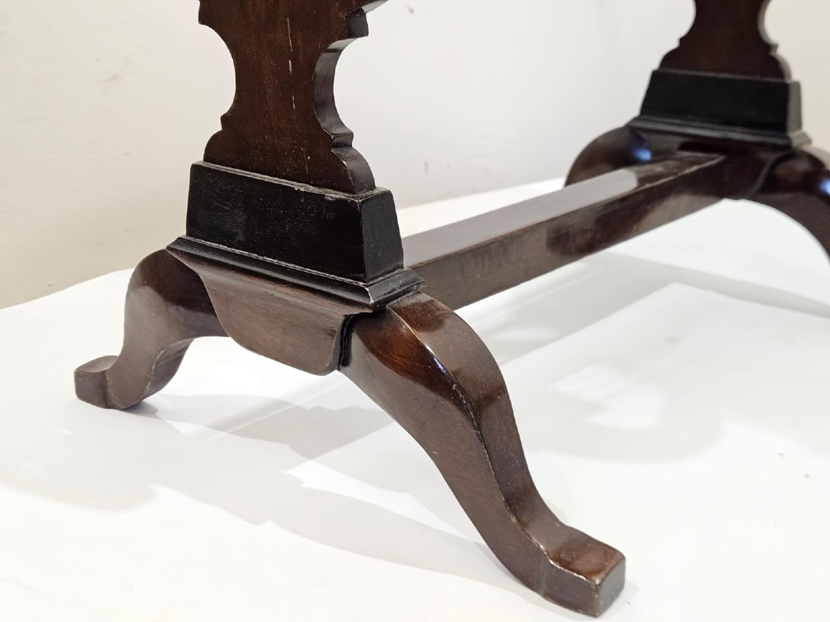 Kidney-shaped Veneered And Inlaid Table – 18th Century-photo-1