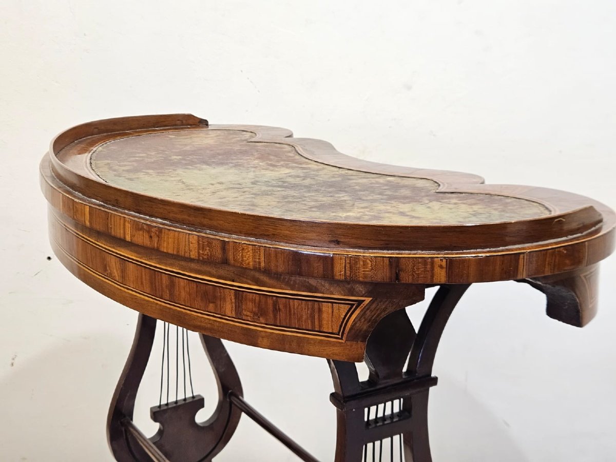 Kidney-shaped Veneered And Inlaid Table – 18th Century-photo-5