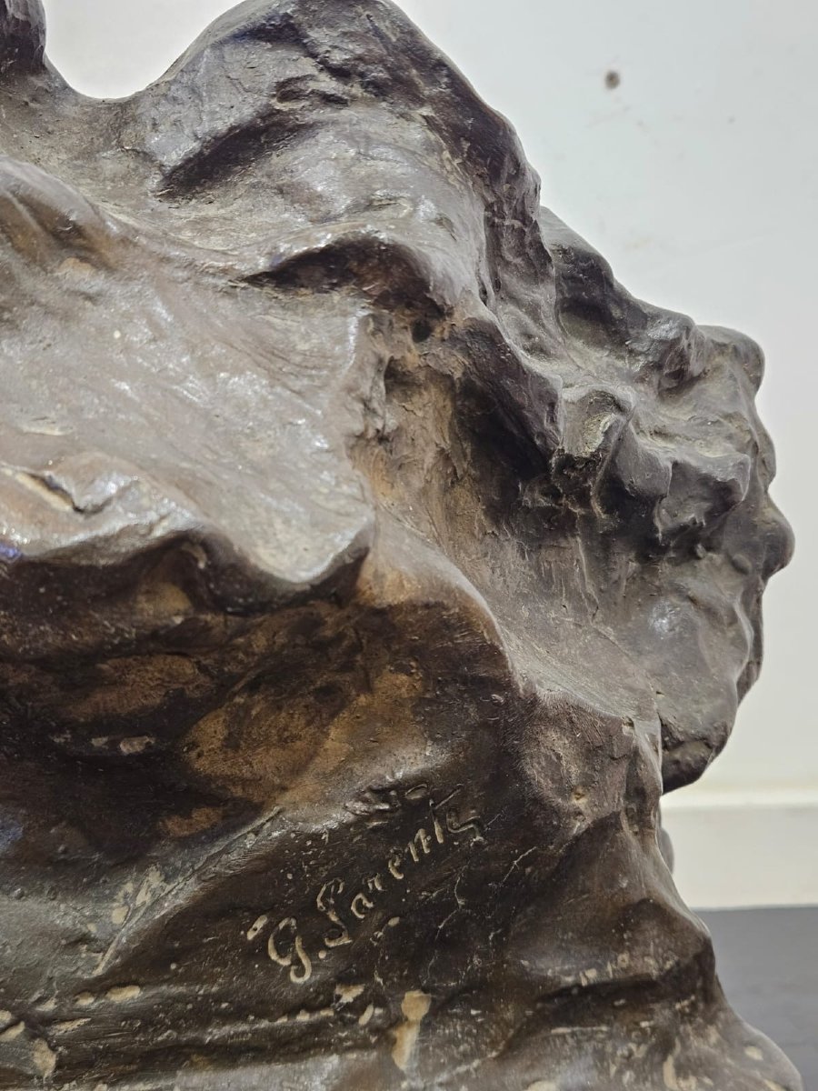 Bronze signé G. Parente sur base en marbre – fin du XIXᵉ siècle-photo-3