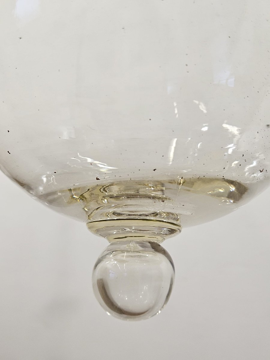 Lustre en fer forgé avec verre, années 1950-photo-6