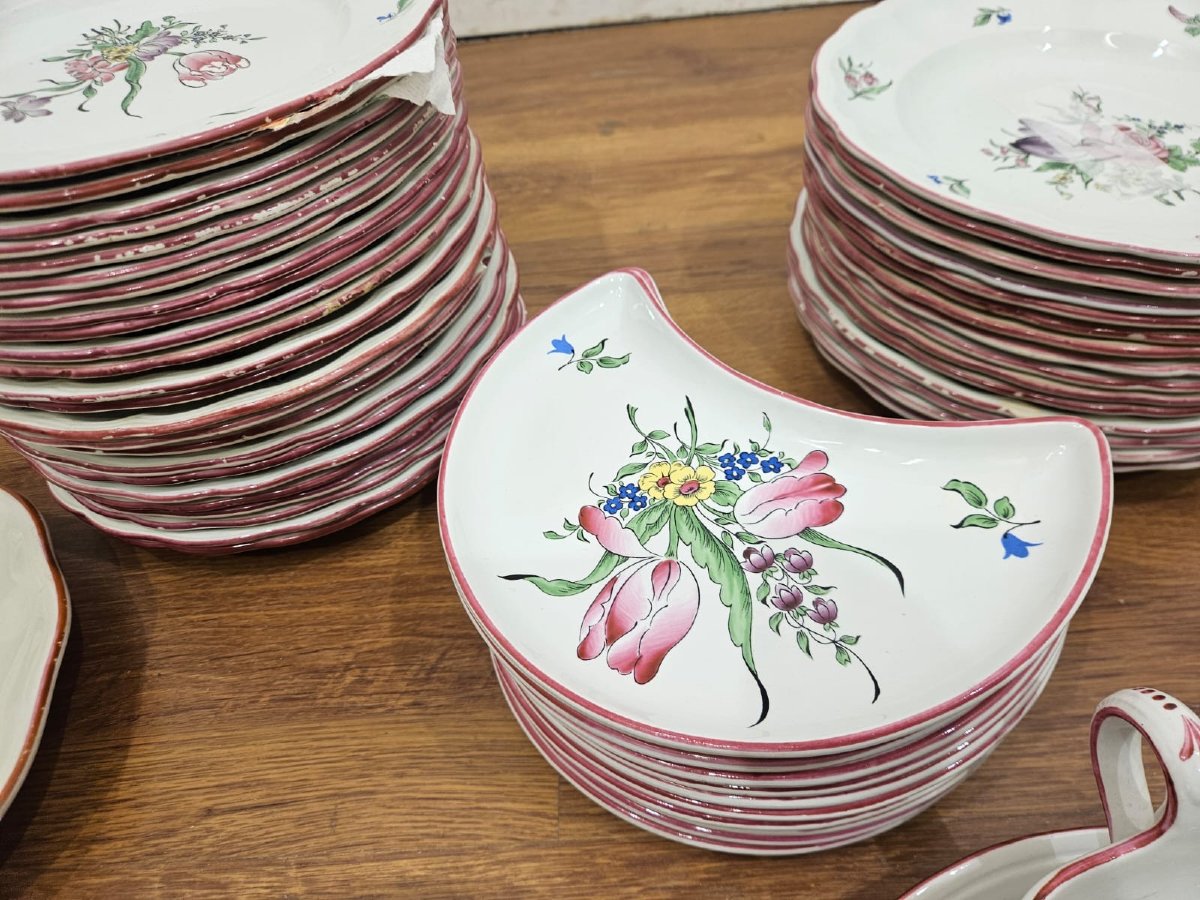 Lunéville Faience Dinner Service, 128 Pieces – Early 20th Century-photo-8