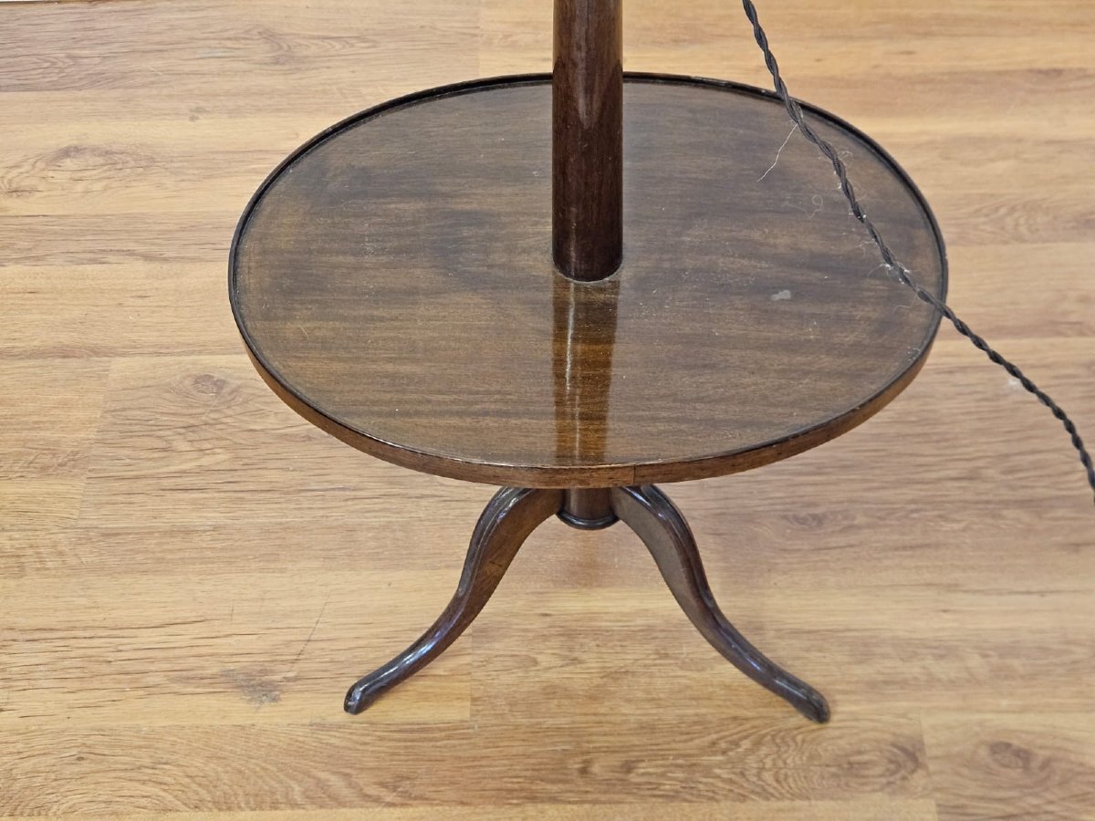 Lampadaire-table en bois, XXe siècle-photo-4