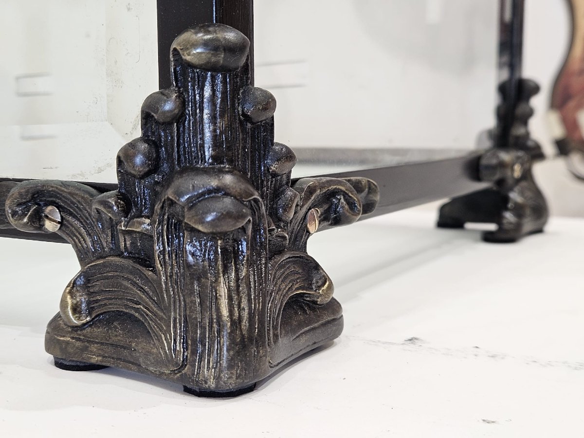 Vitrine d’exposition en fer, bronze et verre – Début du XXᵉ siècle-photo-3