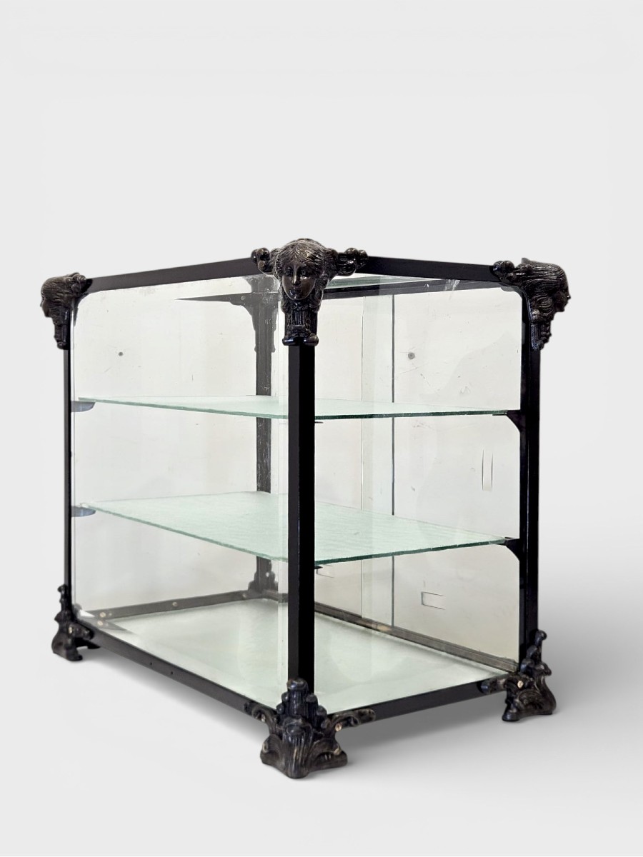 Vitrine d’exposition en fer, bronze et verre – Début du XXᵉ siècle