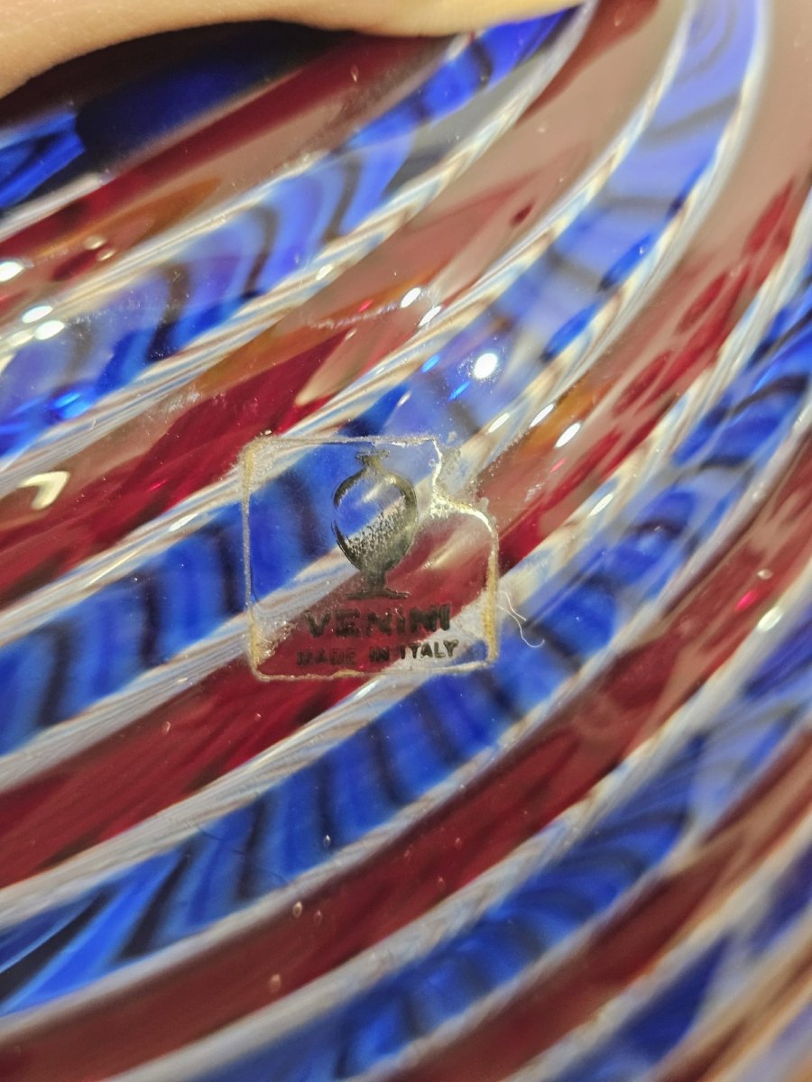 Venini Vase – Murano Art Glass, Signed And Dated 1981-photo-2