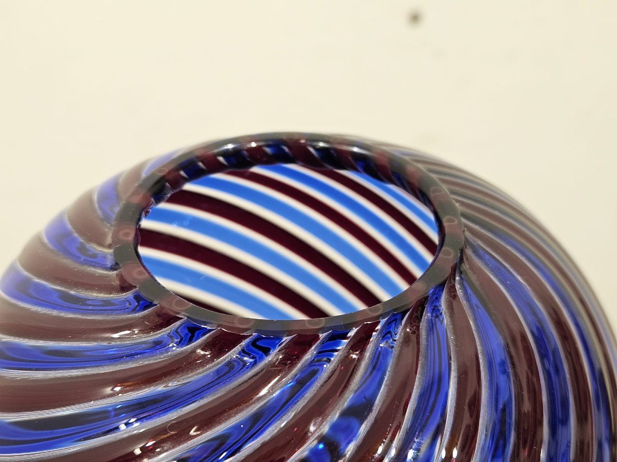 Venini Vase – Murano Art Glass, Signed And Dated 1981-photo-4