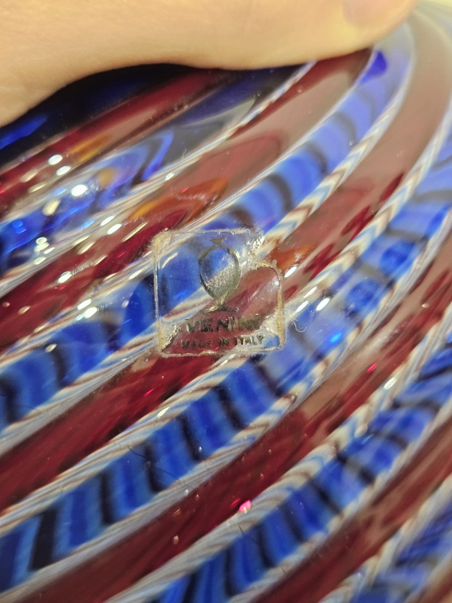 Venini Vase – Murano Art Glass, Signed And Dated 1981-photo-2