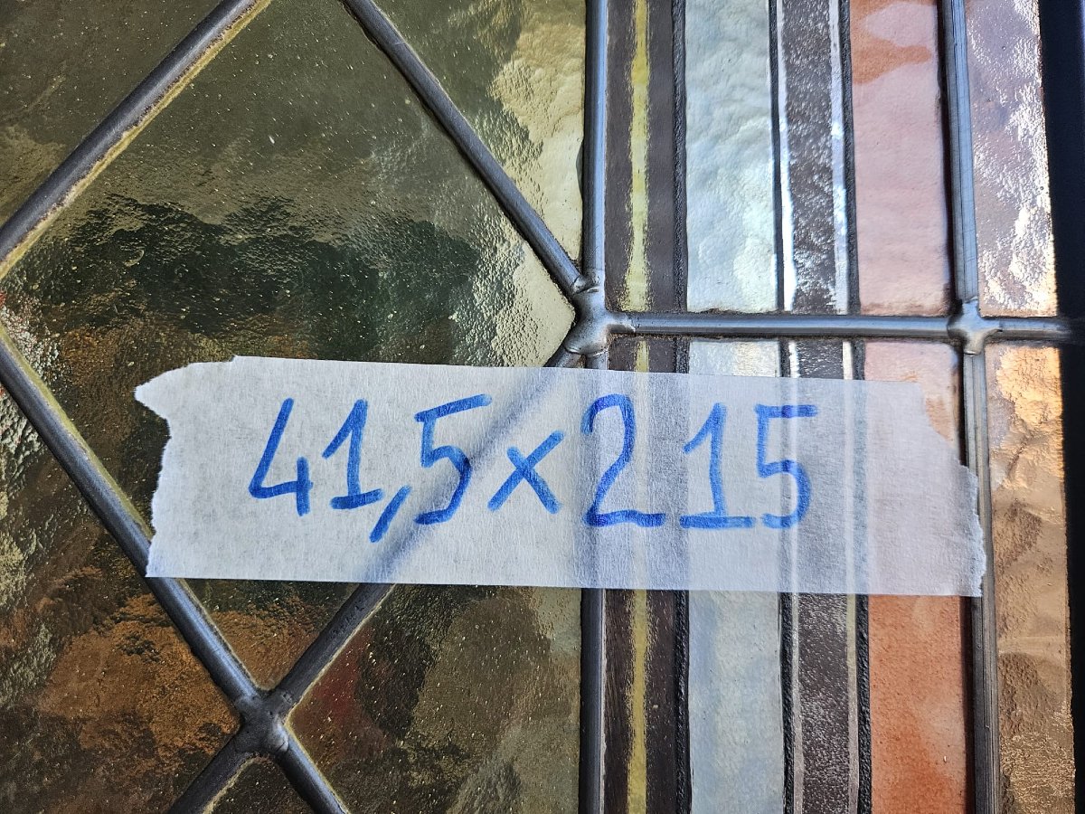 Pair Of Leaded Cathedral Stained Glass Windows – Early 20th Century – 215 X 41.5 Cm-photo-6