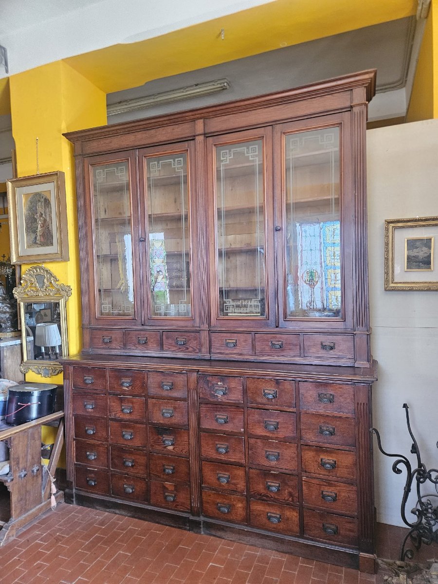 Bibliothèque de pharmacie en mélèze – Fin du XIXᵉ siècle-photo-4