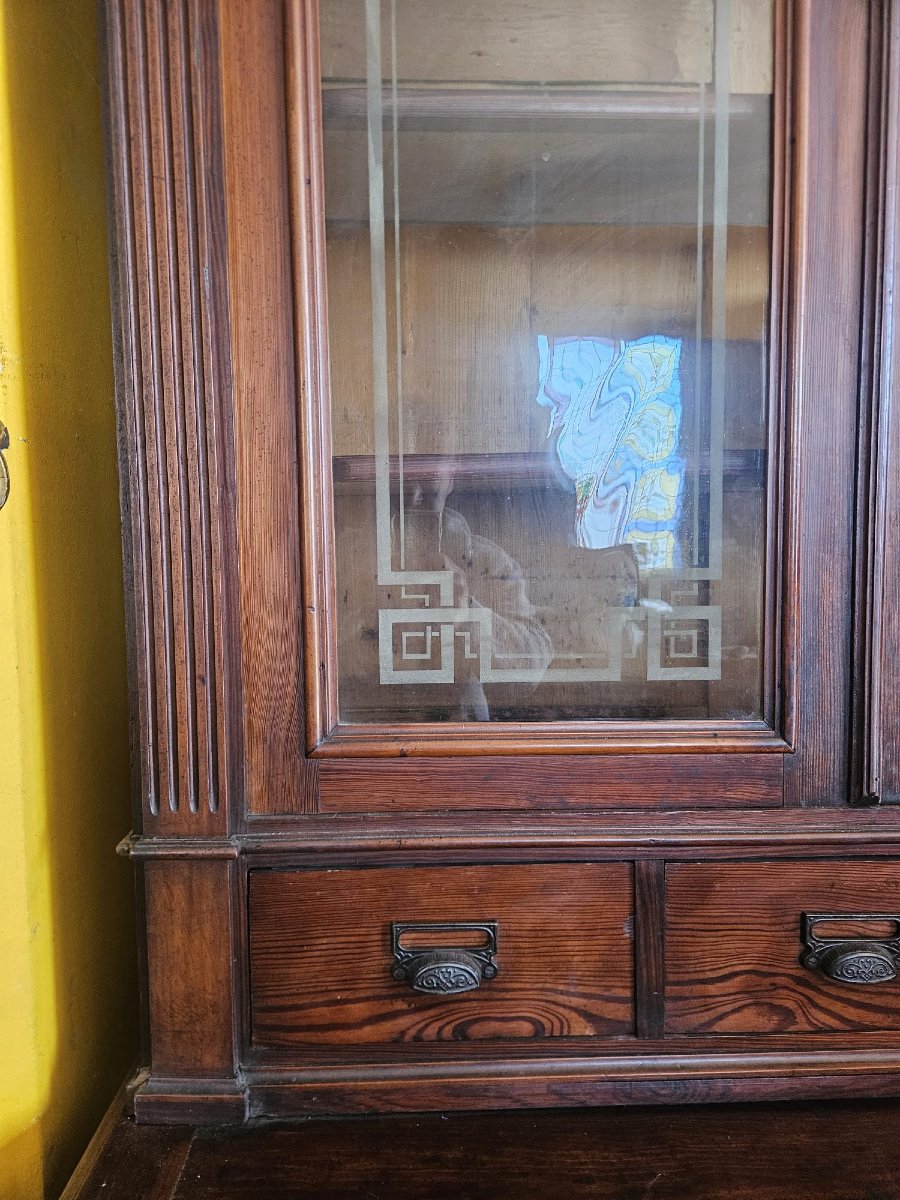 Bibliothèque de pharmacie en mélèze – Fin du XIXᵉ siècle-photo-5