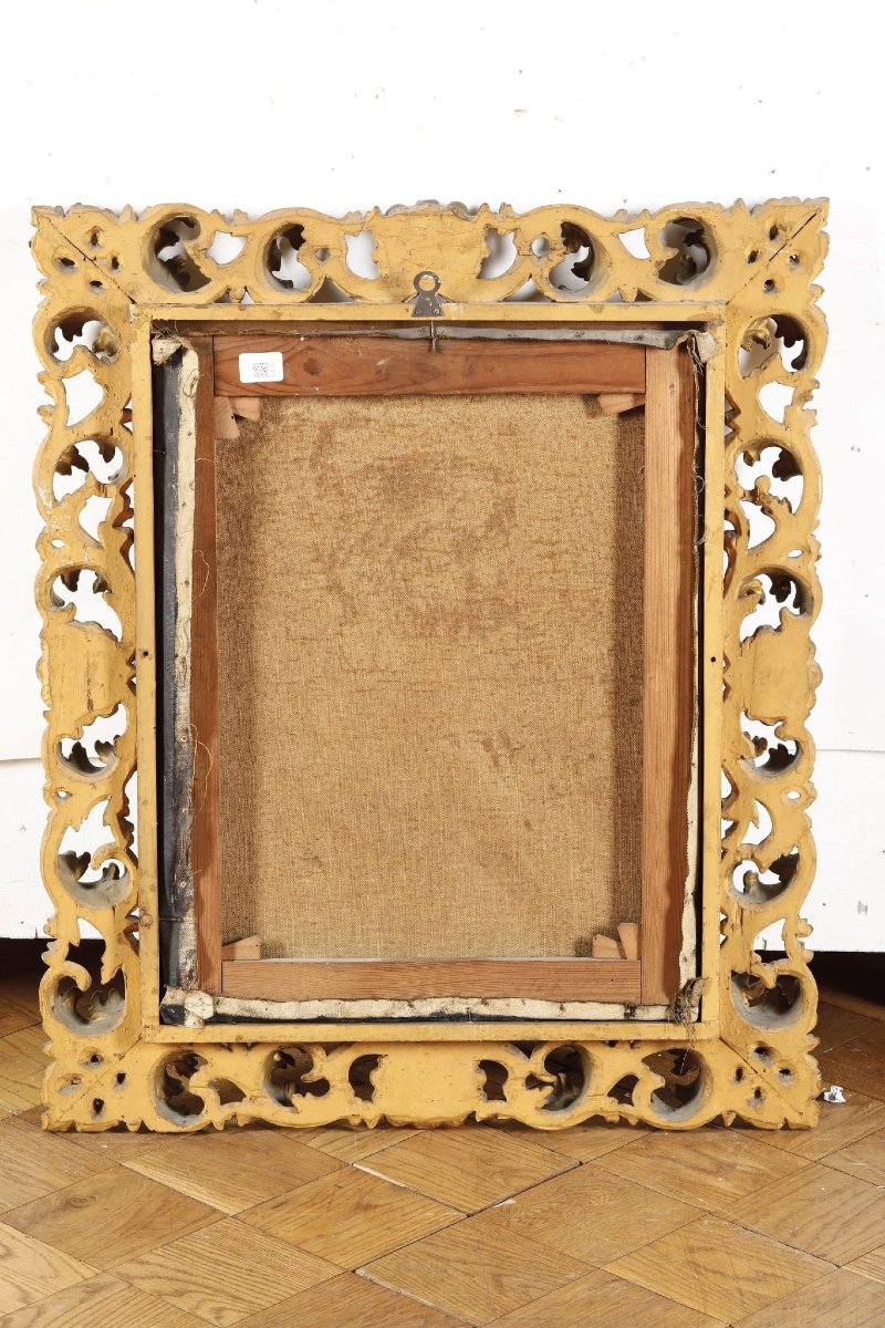 Portrait de gentilhomme – Huile sur toile XIXe siècle avec cadre-photo-3