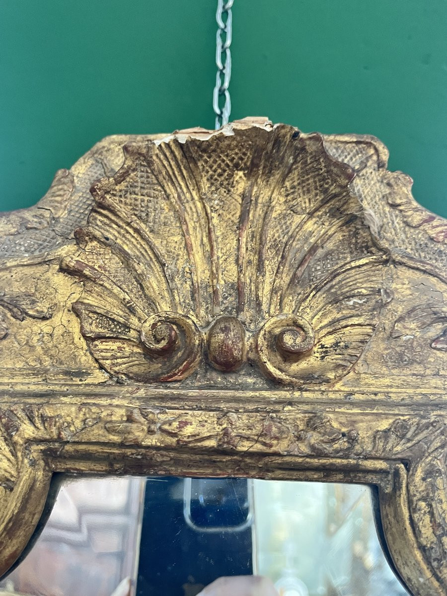 Miroir doré du XIXe siècle avec verre biseauté-photo-4