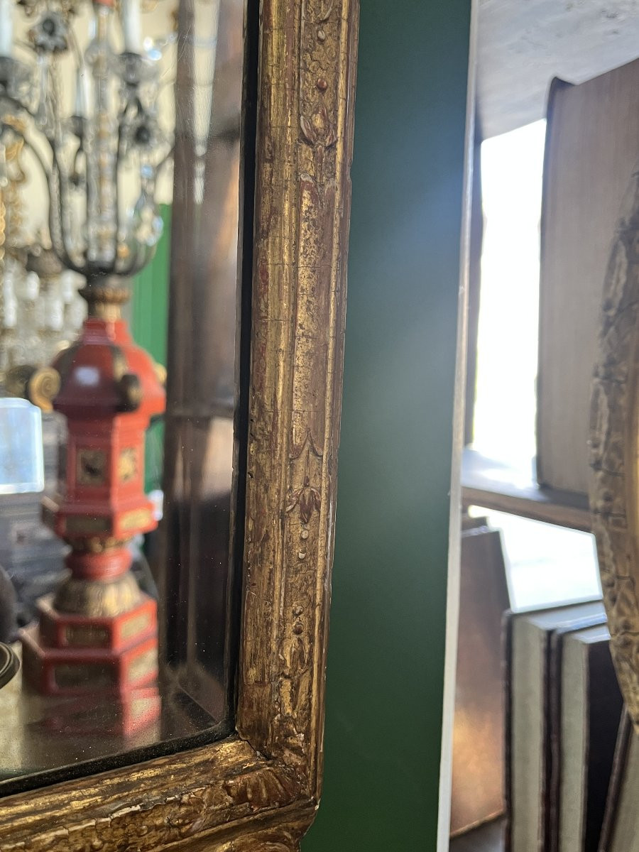 Miroir doré du XIXe siècle avec verre biseauté-photo-5