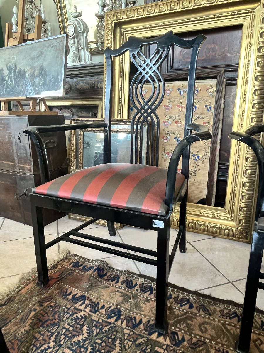 Set Of 2 Chairs And 2 Armchairs By Giorgetti – Designed By Carlo Pozzi – Italy, 1980s-photo-3