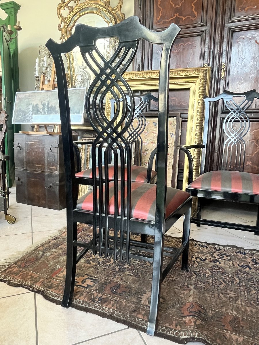 Set Of 2 Chairs And 2 Armchairs By Giorgetti – Designed By Carlo Pozzi – Italy, 1980s-photo-5