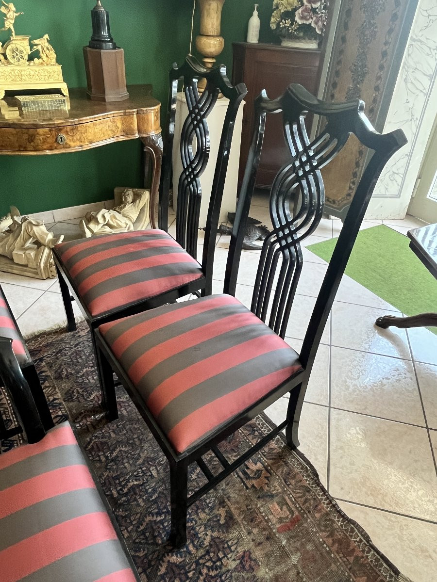 Set Of 2 Chairs And 2 Armchairs By Giorgetti – Designed By Carlo Pozzi – Italy, 1980s-photo-6