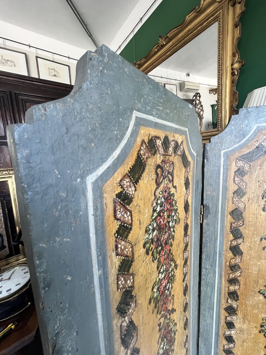 Lacquered Wooden Screen Featuring Original 18th-century Elements-photo-3