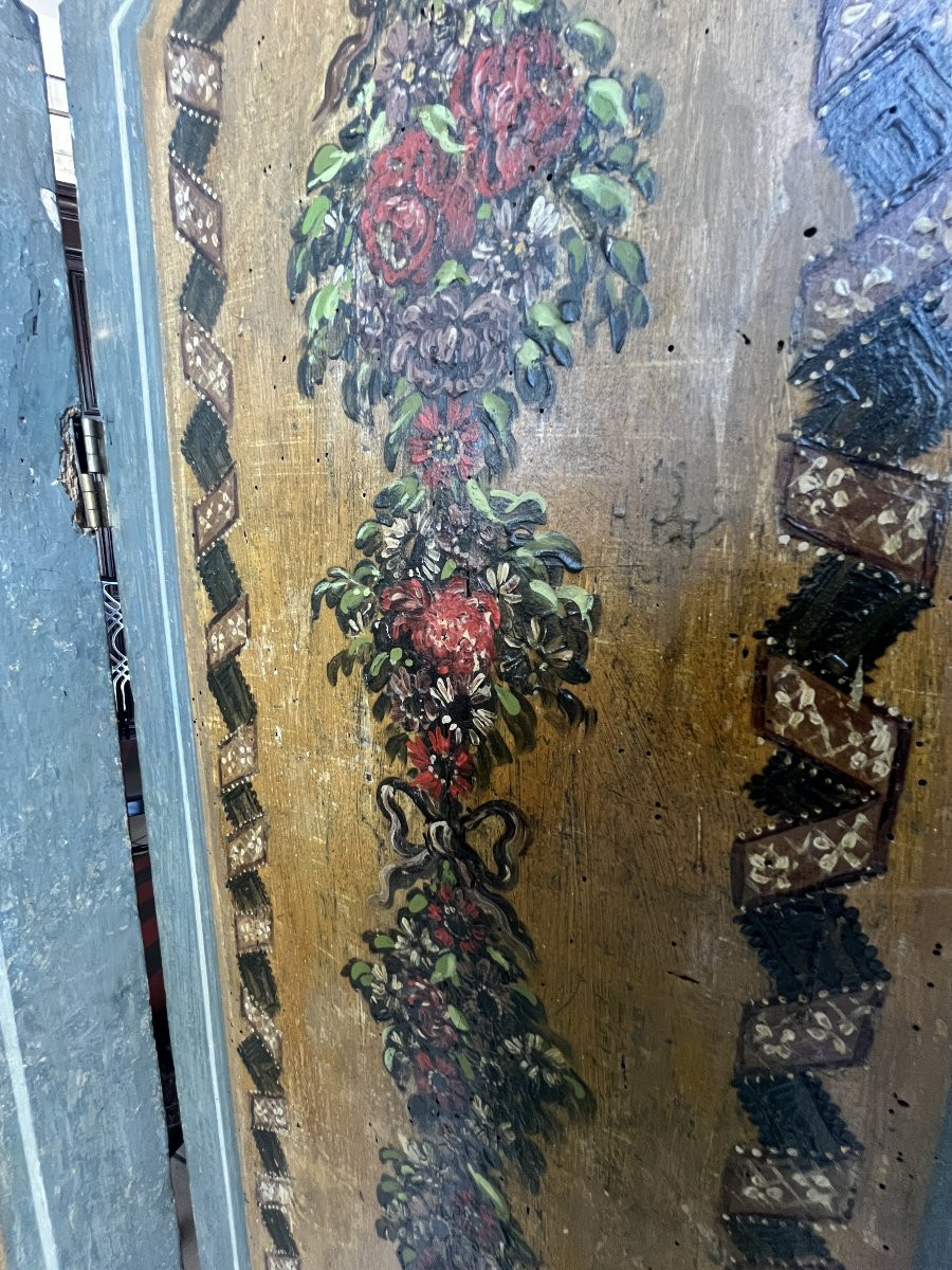 Lacquered Wooden Screen Featuring Original 18th-century Elements-photo-4