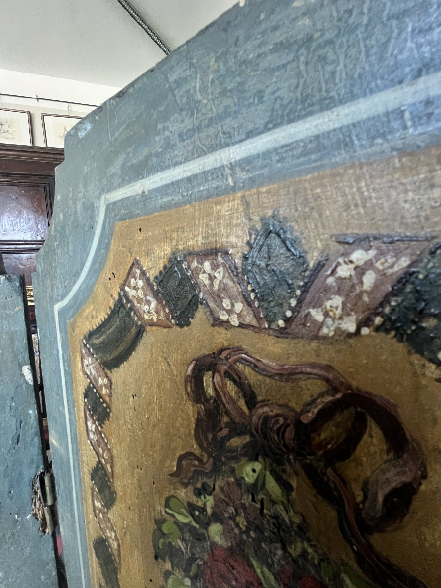 Lacquered Wooden Screen Featuring Original 18th-century Elements-photo-1