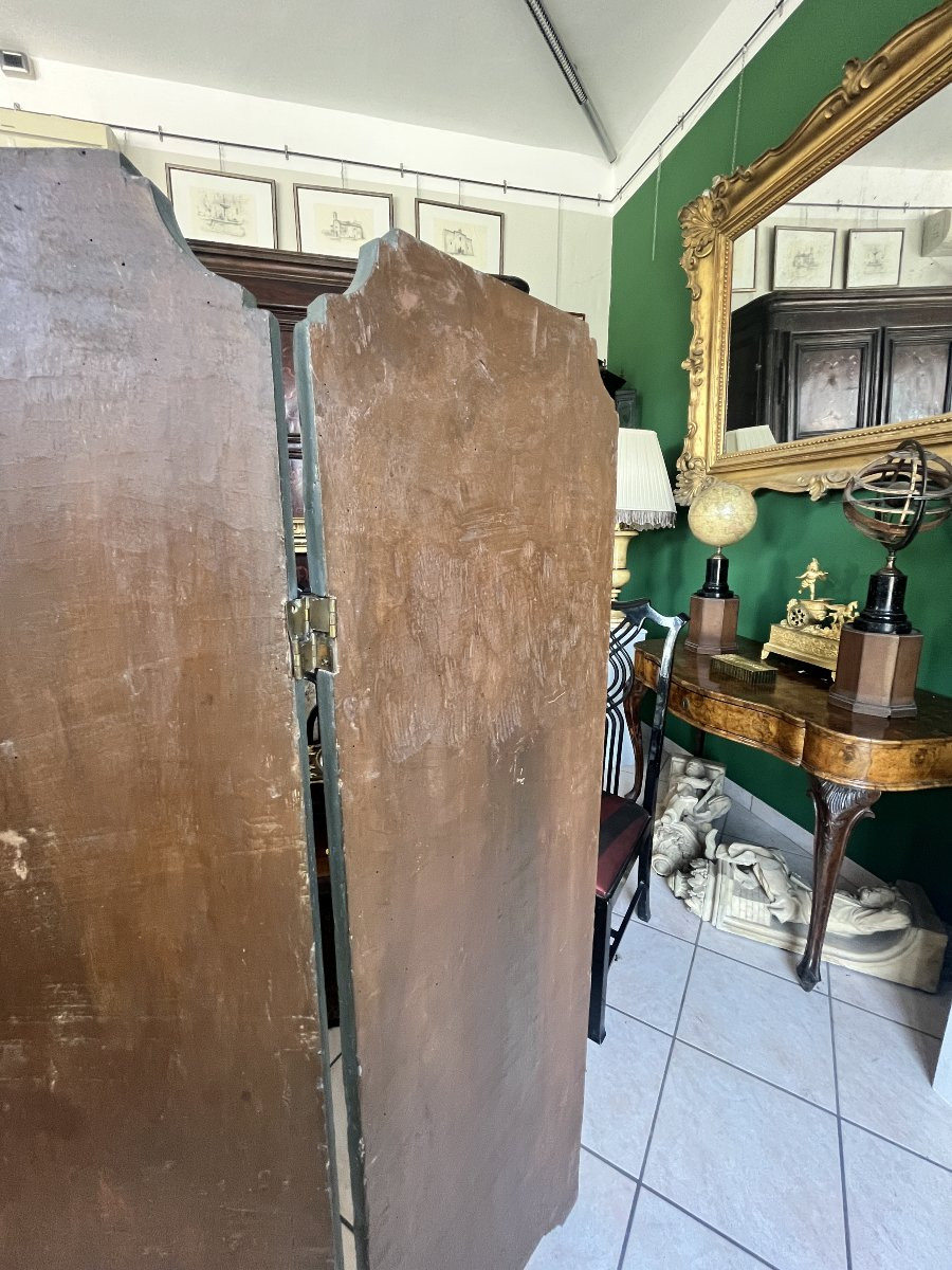 Lacquered Wooden Screen Featuring Original 18th-century Elements-photo-3
