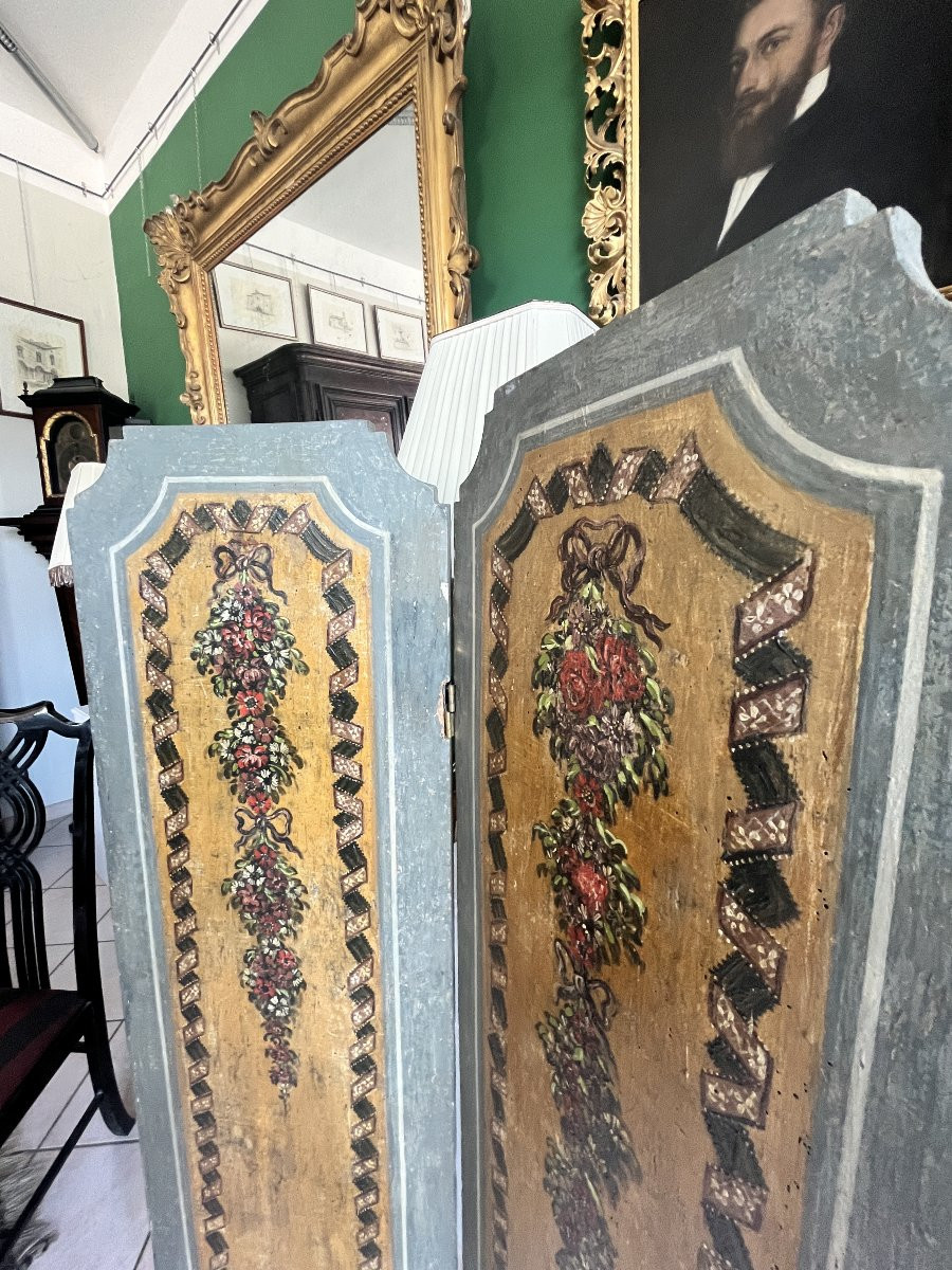 Lacquered Wooden Screen Featuring Original 18th-century Elements-photo-4