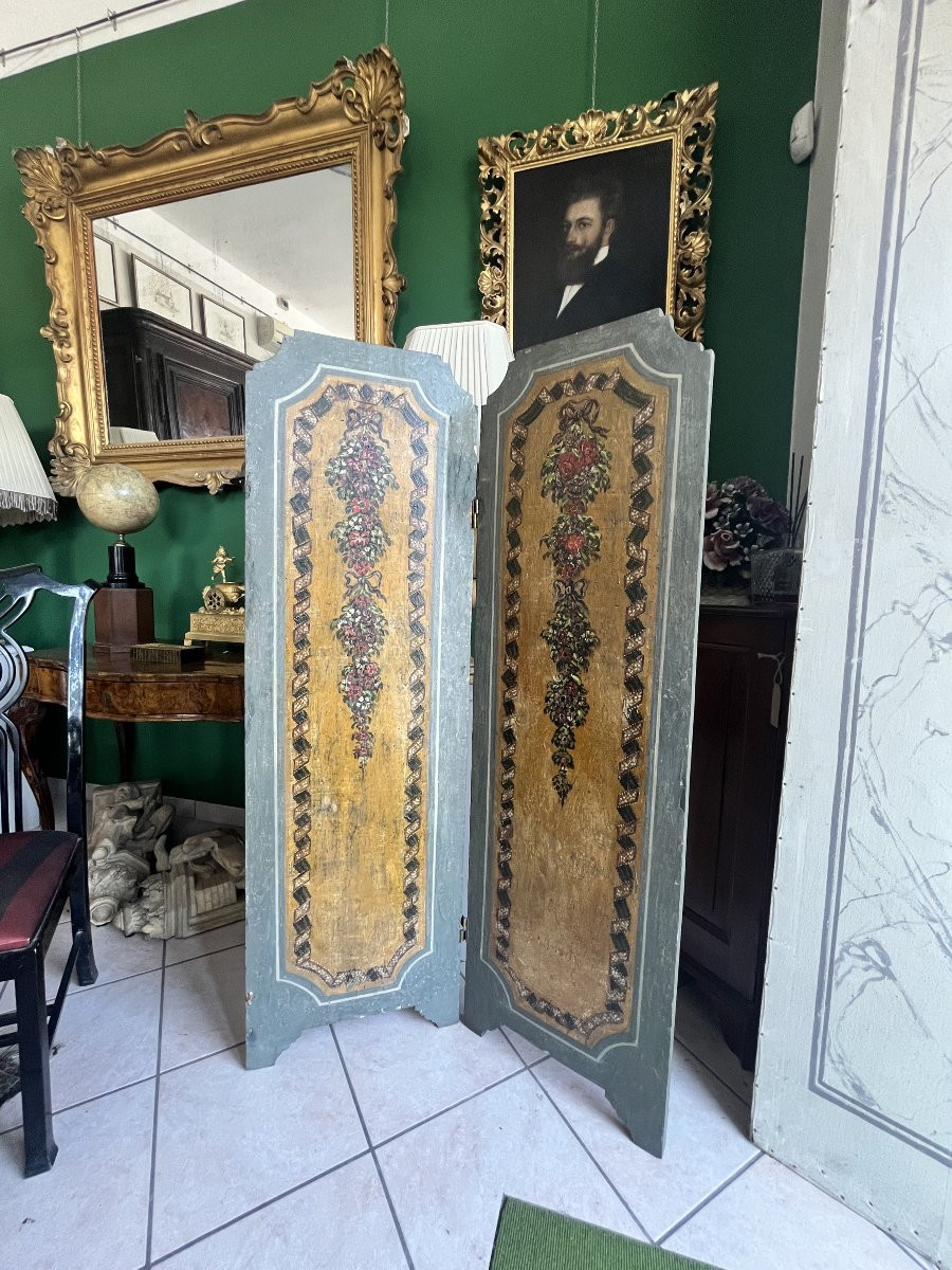 Lacquered Wooden Screen Featuring Original 18th-century Elements-photo-7