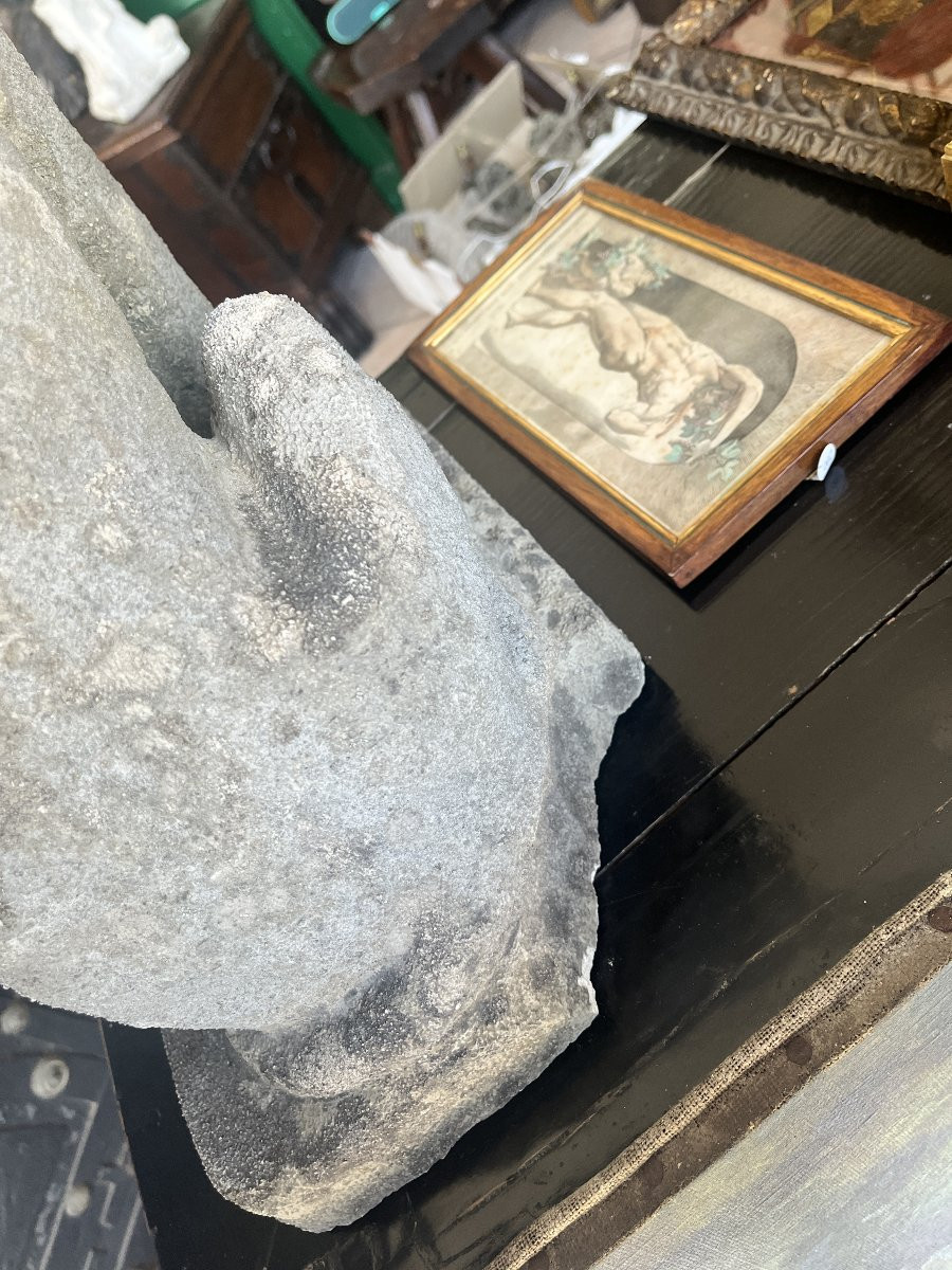 Paire de lions en pierre de grès – Fin du XIXe siècle-photo-2